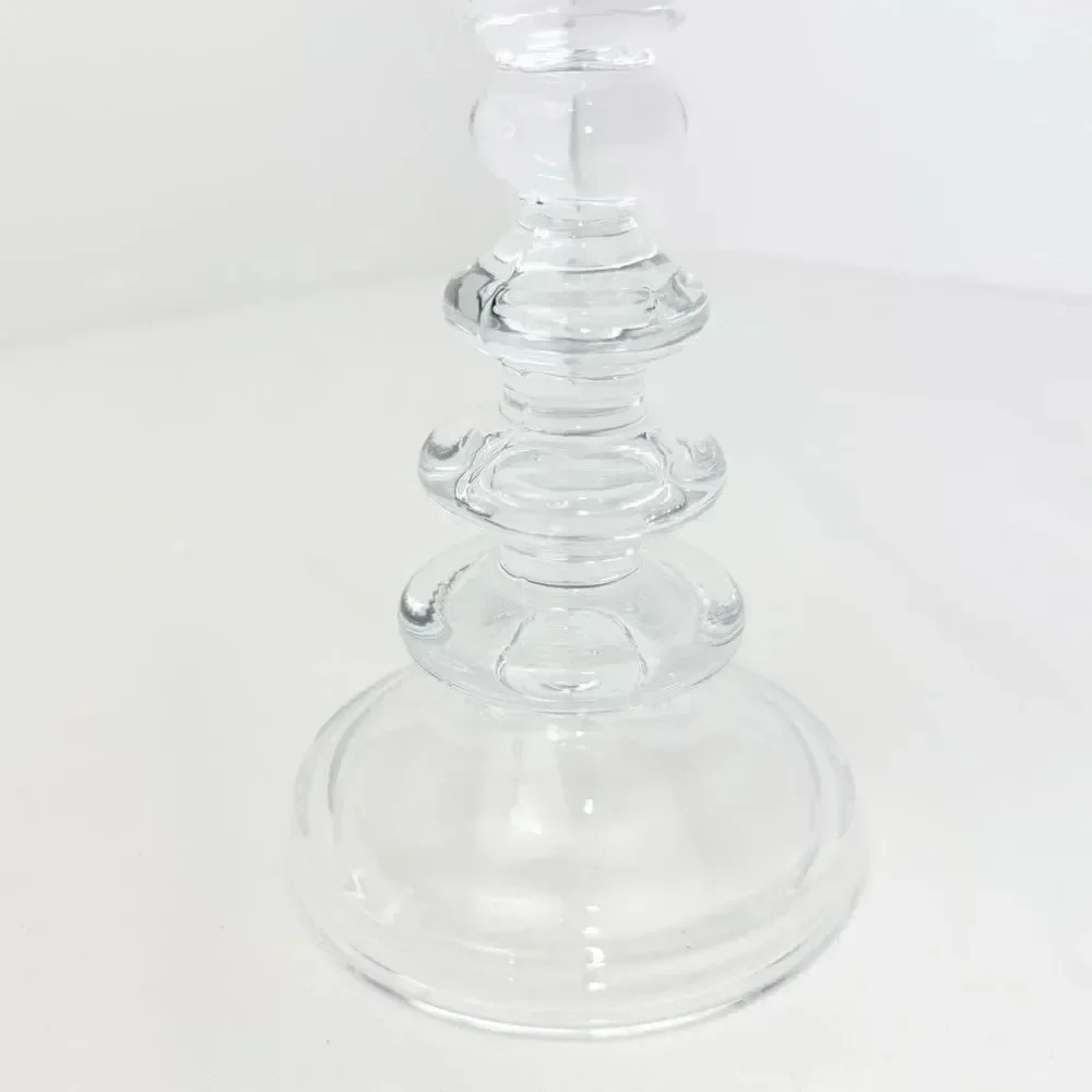 Elements Clear Glass Rounded Tiered Taper Candle Holder